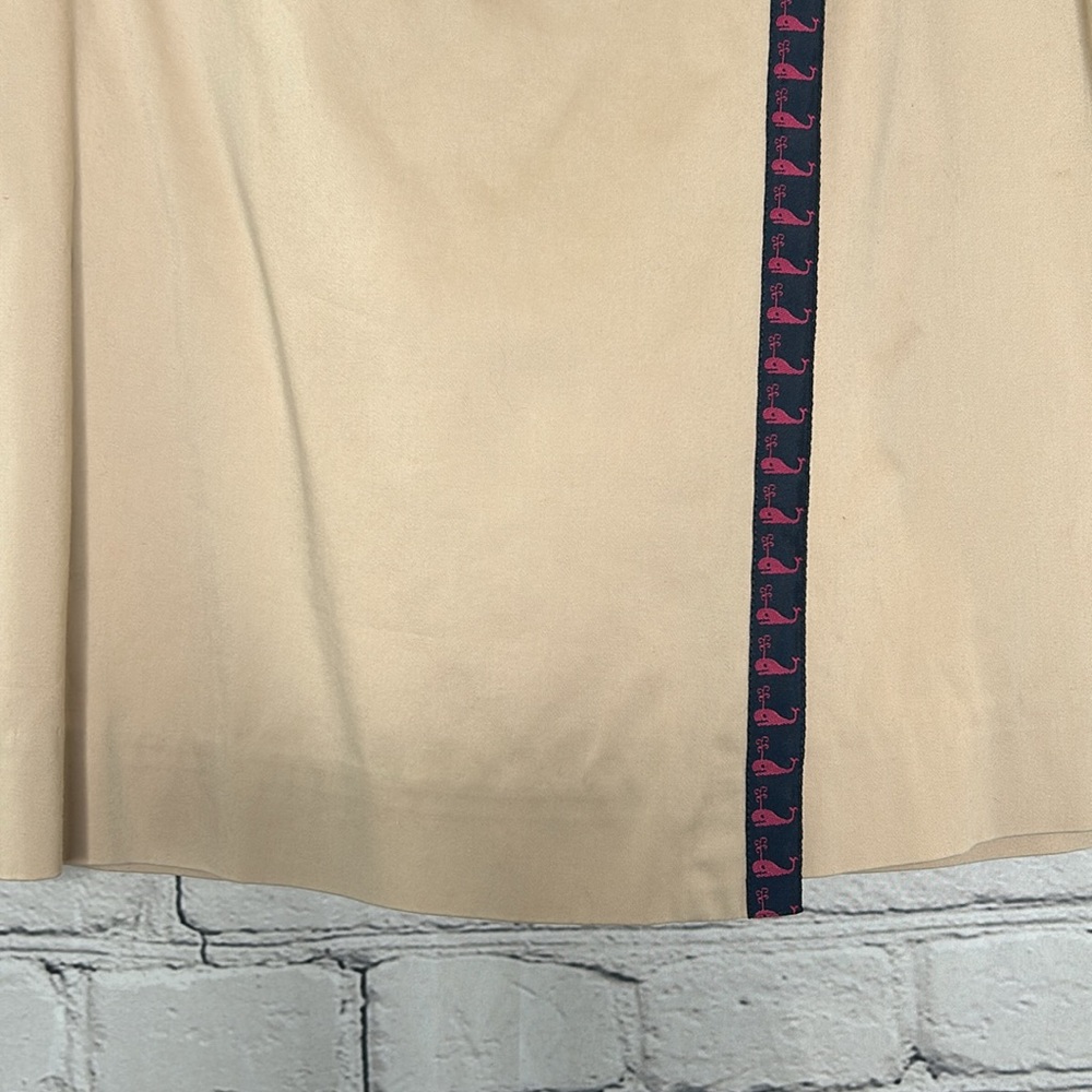 Lilly Pulitzer Vintage Khaki Blue Pink Whale Accent Wrap Skort Size 10 - Picture 6 of 15